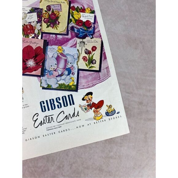 Vintage 1951 Advertising Print of Gibson Easter Cards Ad Mod MCM Ephemera - Picture 3 of 6